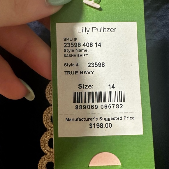 Lily Pulitzer New with tags Navy blue and gold dress - Picture 4 of 5